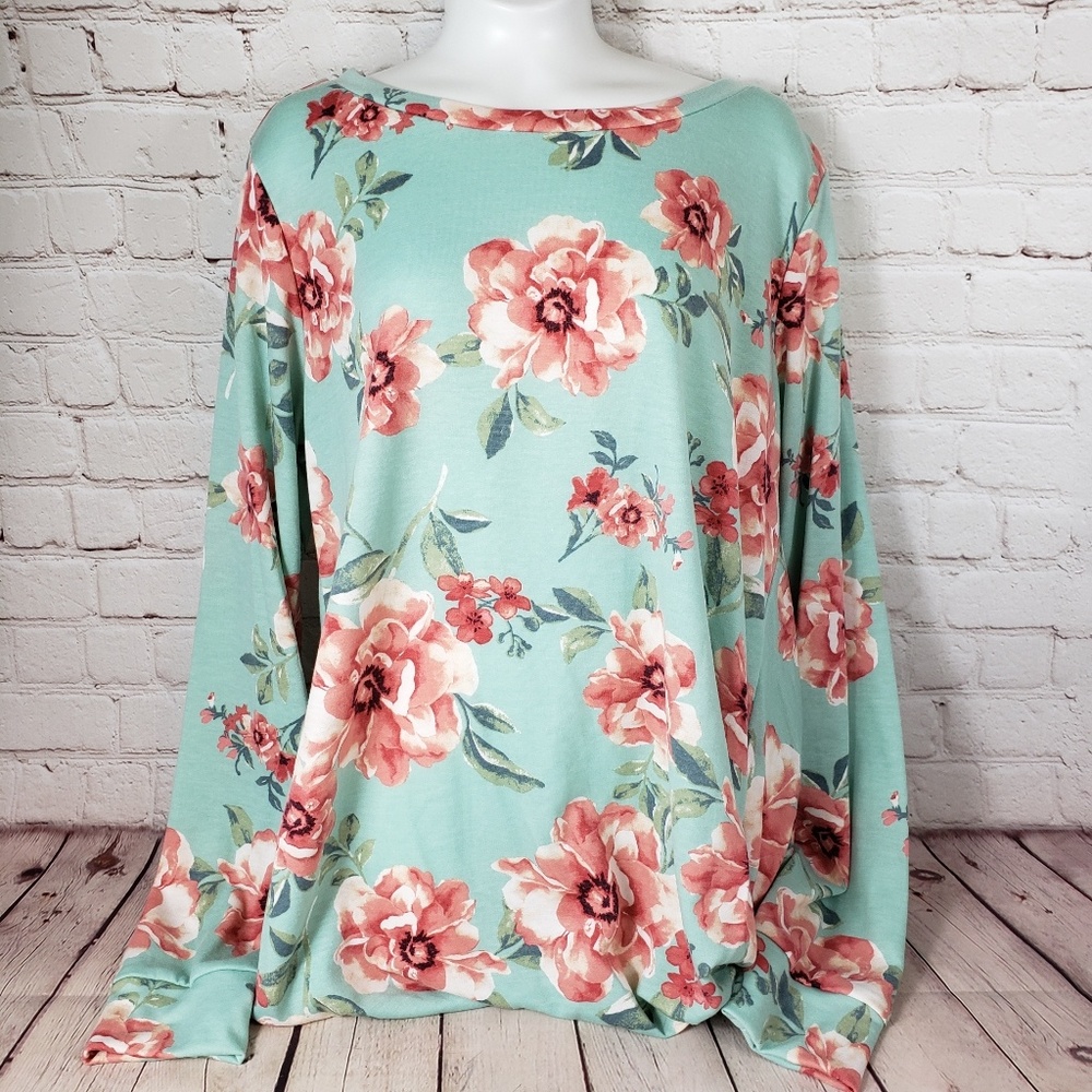 Gorilla Cat Spring Floral Print Womens L Sweater